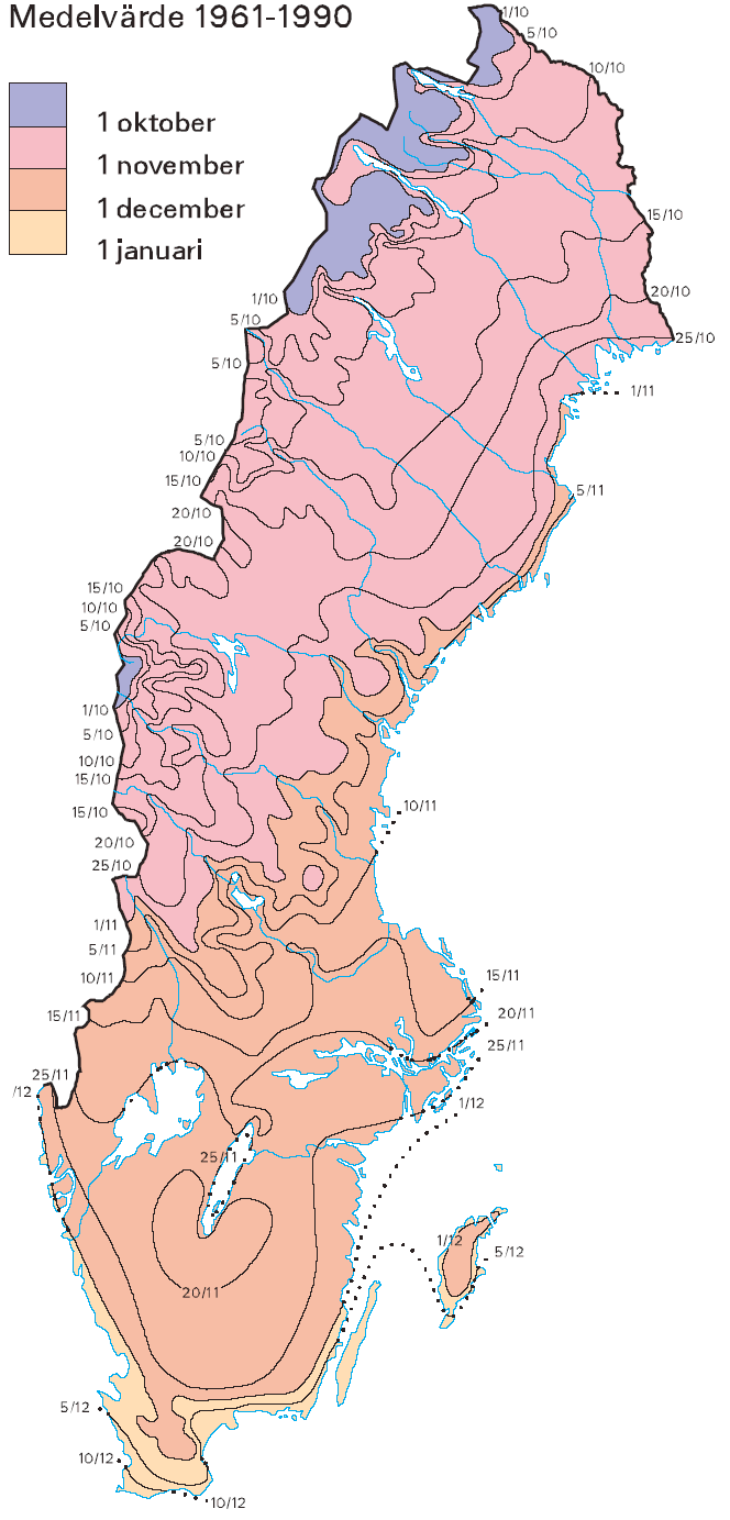 Erster Schnee Schwedenübersicht
