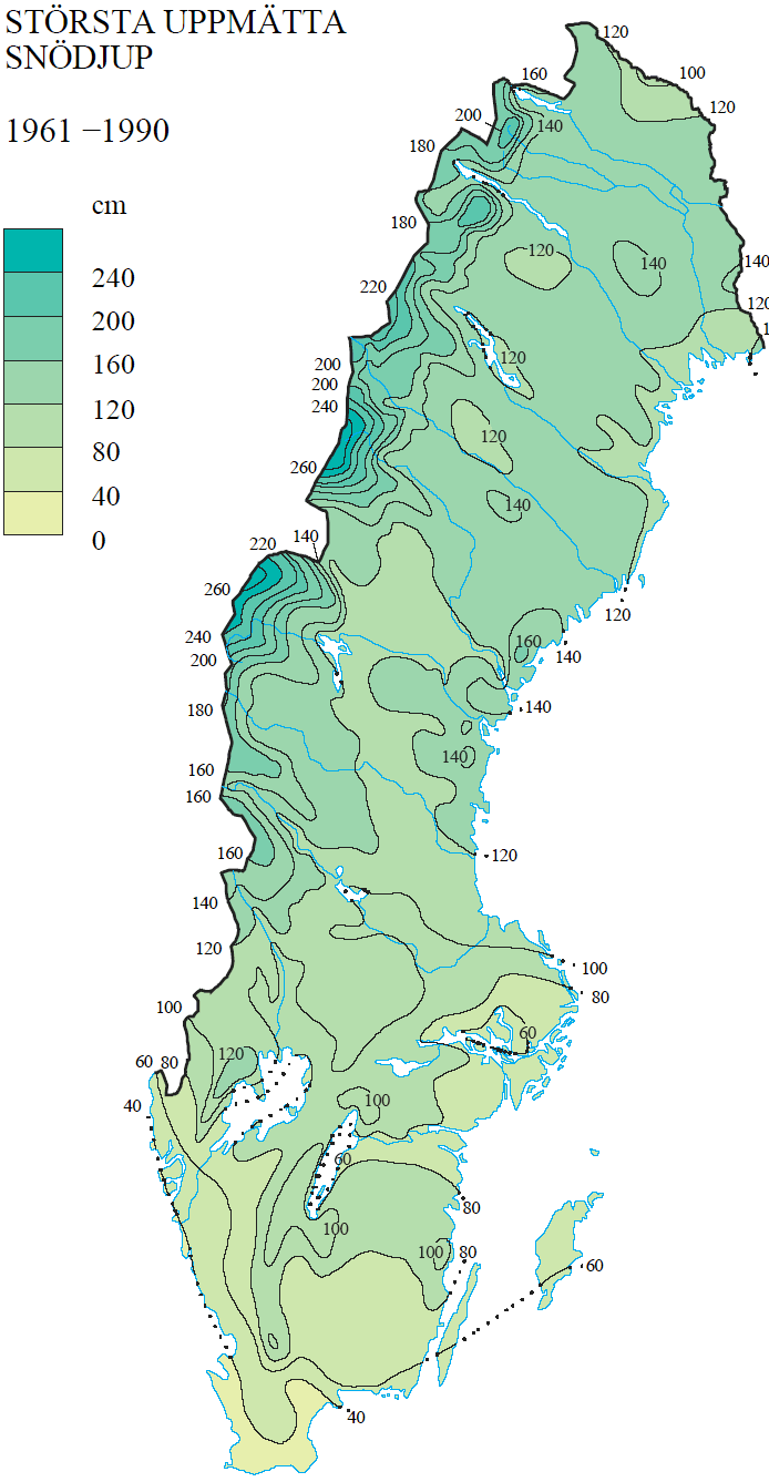 Rekordschneehöhe Schwedenübersicht