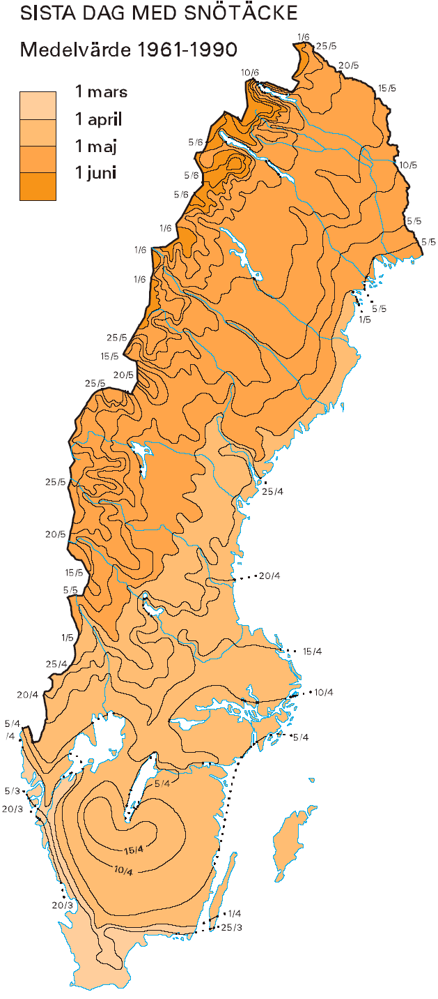 Letzter Schnee Schwedenübersicht